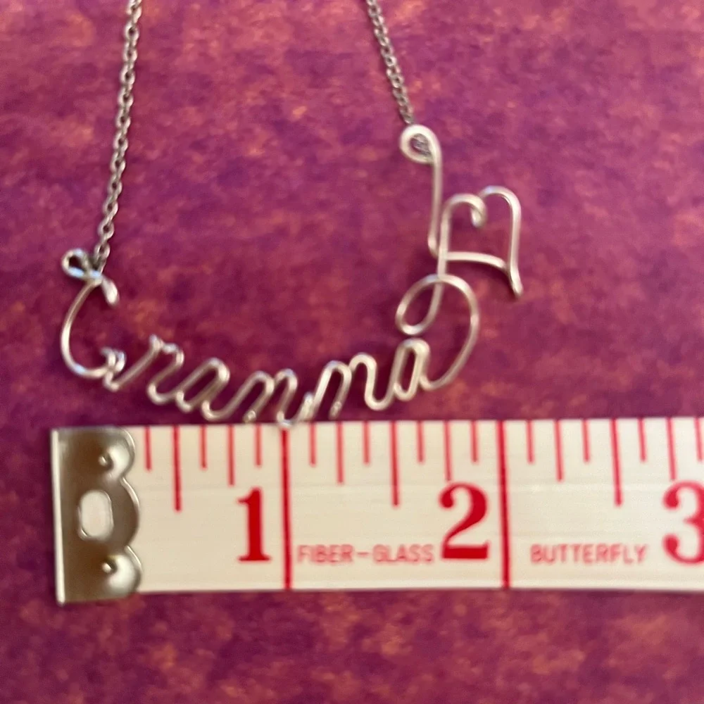 Elegant Silver Script "Gramma" Necklace - Picture 2 of 5
